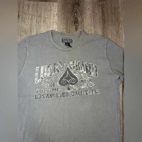 Lucky Brand Long Sleeve Gray Tee for Men - Picture 5 of 5